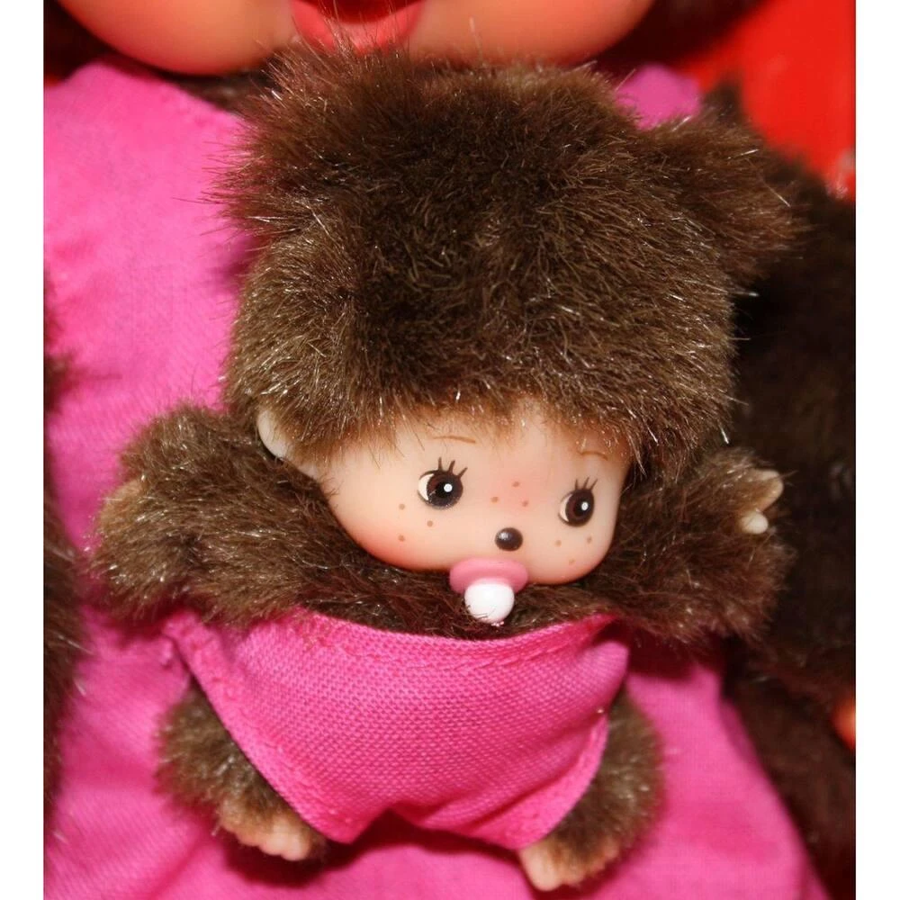 Bandai PELUCHE MONCHHICHI MAMAN ET SON BEBE 20 CM – Image 2
