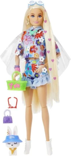 MATTEL POUPEE BARBIE EXTRA ROBE FLEURIE