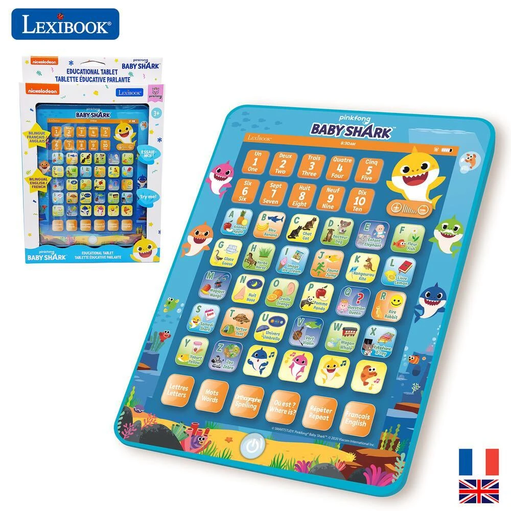 LEXIBOOK ABECEDAIRE EDUCATIF BILINGUE BABY SHARK EN FORME DE TABLETTE – Image 2
