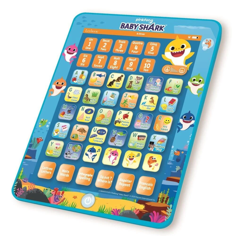 LEXIBOOK ABECEDAIRE EDUCATIF BILINGUE BABY SHARK EN FORME DE TABLETTE – Image 4